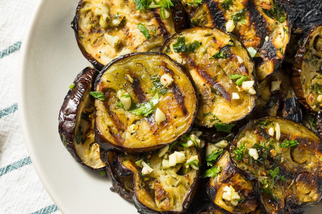organic roasted grilled eggplant